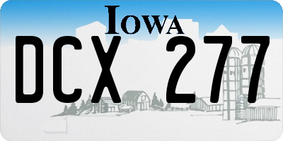 IA license plate DCX277