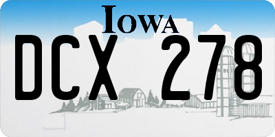 IA license plate DCX278