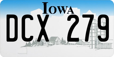 IA license plate DCX279