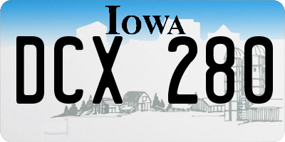 IA license plate DCX280
