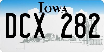 IA license plate DCX282