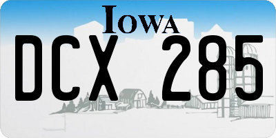 IA license plate DCX285
