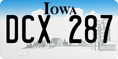 IA license plate DCX287