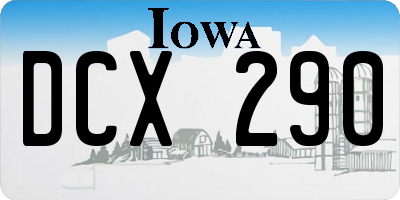 IA license plate DCX290