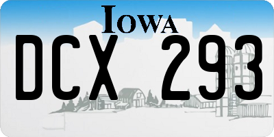 IA license plate DCX293