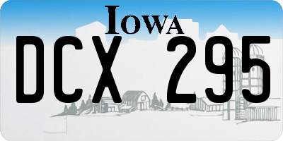 IA license plate DCX295