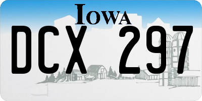IA license plate DCX297