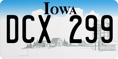IA license plate DCX299