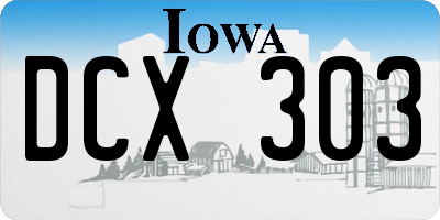 IA license plate DCX303
