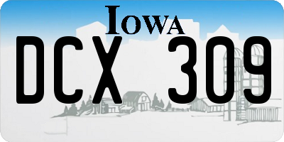 IA license plate DCX309