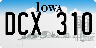 IA license plate DCX310