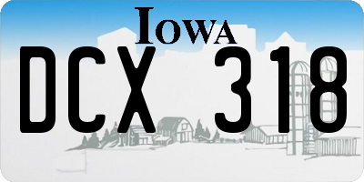 IA license plate DCX318