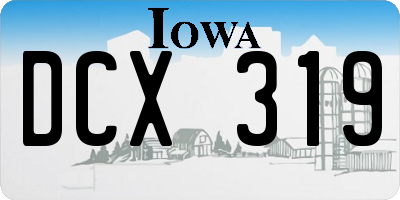 IA license plate DCX319