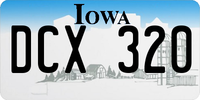 IA license plate DCX320