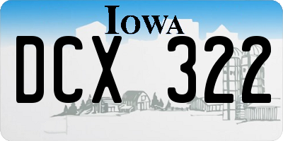 IA license plate DCX322