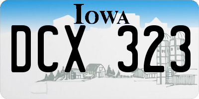 IA license plate DCX323
