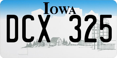 IA license plate DCX325