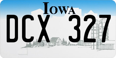 IA license plate DCX327