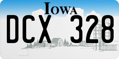 IA license plate DCX328