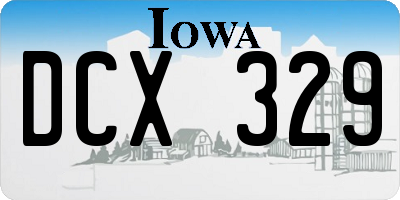 IA license plate DCX329