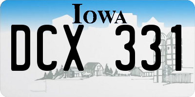 IA license plate DCX331