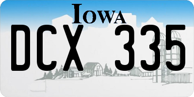 IA license plate DCX335