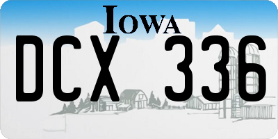 IA license plate DCX336