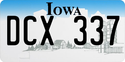 IA license plate DCX337