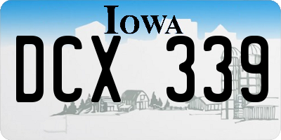 IA license plate DCX339
