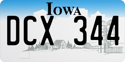 IA license plate DCX344