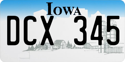 IA license plate DCX345