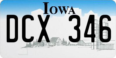 IA license plate DCX346