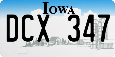 IA license plate DCX347