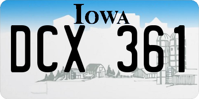 IA license plate DCX361