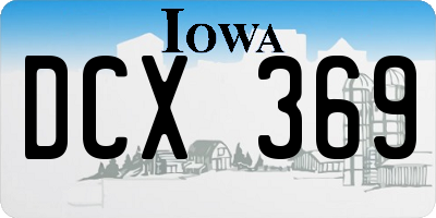 IA license plate DCX369