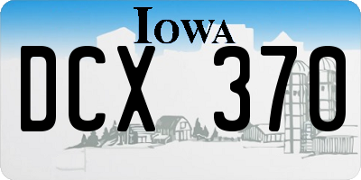 IA license plate DCX370