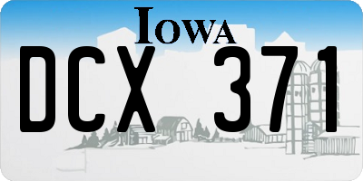 IA license plate DCX371