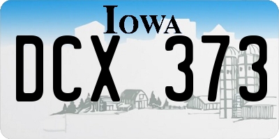 IA license plate DCX373
