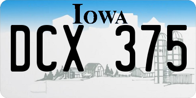 IA license plate DCX375