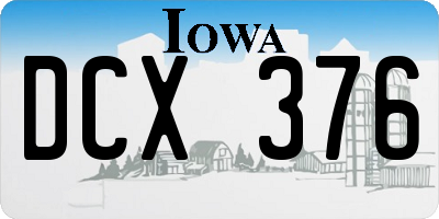 IA license plate DCX376