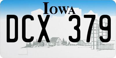 IA license plate DCX379