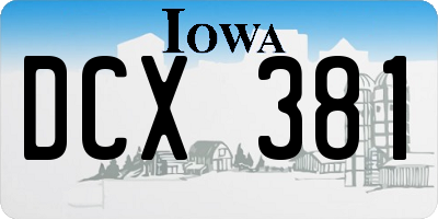 IA license plate DCX381