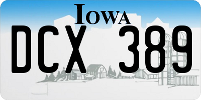 IA license plate DCX389