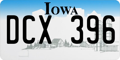 IA license plate DCX396