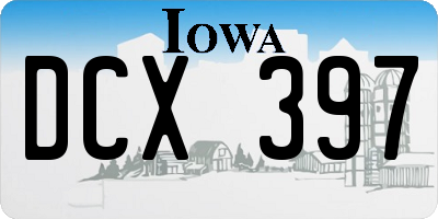 IA license plate DCX397
