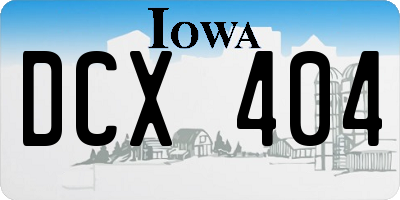 IA license plate DCX404
