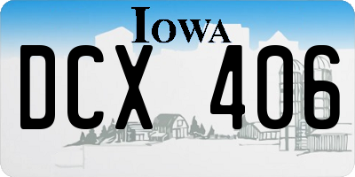 IA license plate DCX406