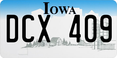 IA license plate DCX409