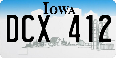 IA license plate DCX412