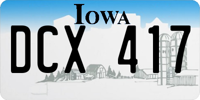 IA license plate DCX417